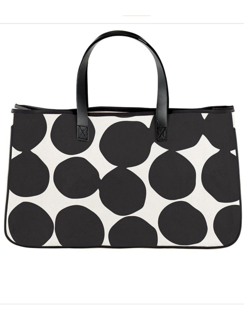 NEW Black & White Big Polka Dot Tote Bag - Structured